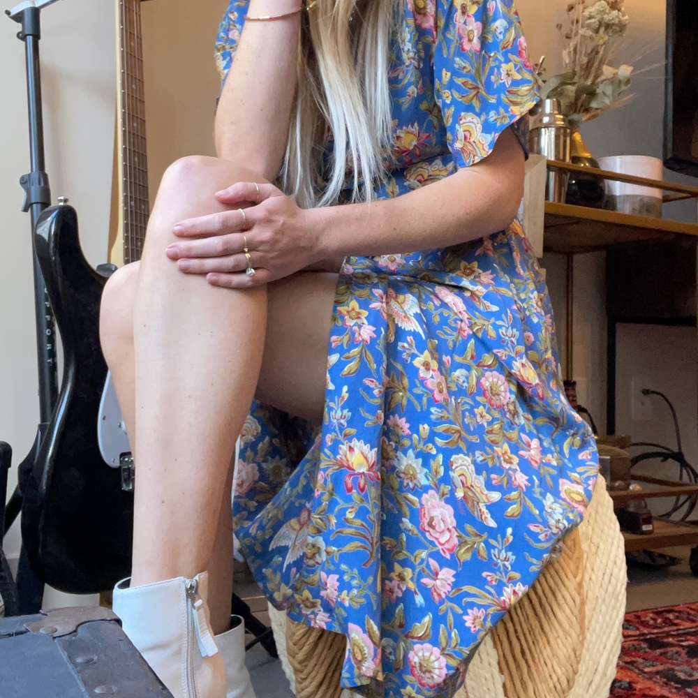 ASOS V-neck Tropical Floral Midi Dress